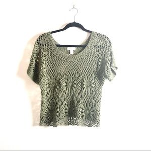 Forever 21 Green Crochet Top